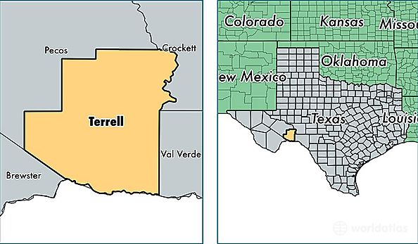 location of Terrell county on a map