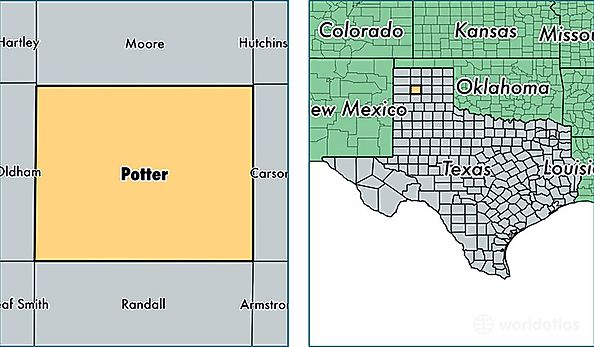 location of Potter county on a map