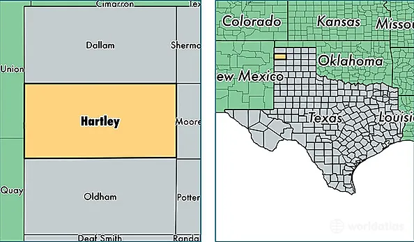 location of Hartley county on a map