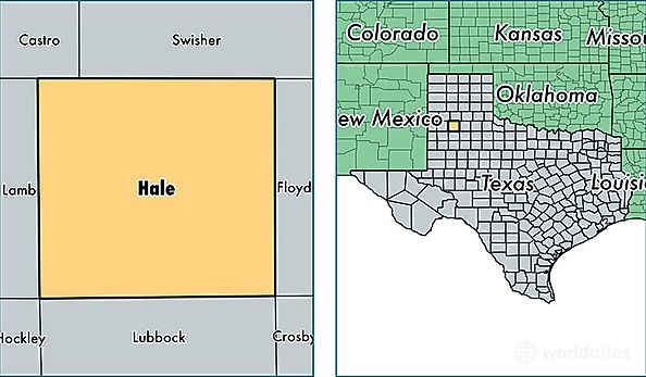 location of Hale county on a map