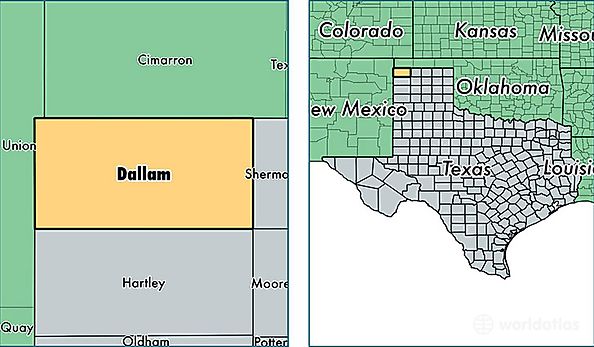 location of Dallam county on a map