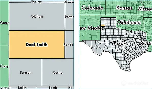 location of Deaf Smith county on a map