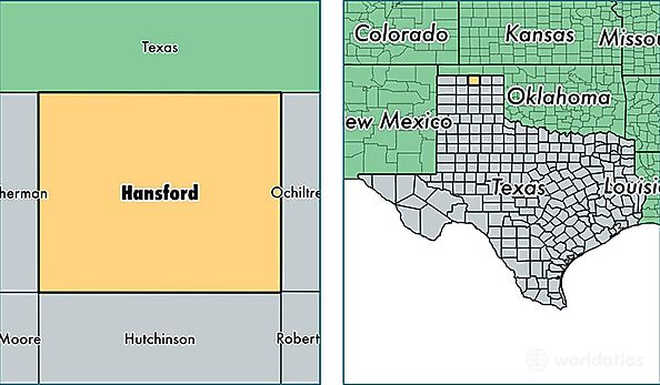 location of Hansford county on a map