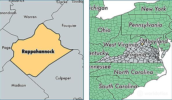 location of Rappahannock county on a map