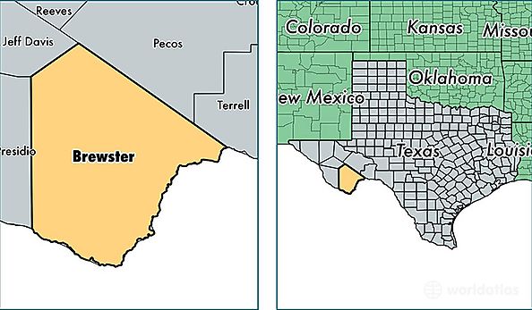 location of Brewster county on a map