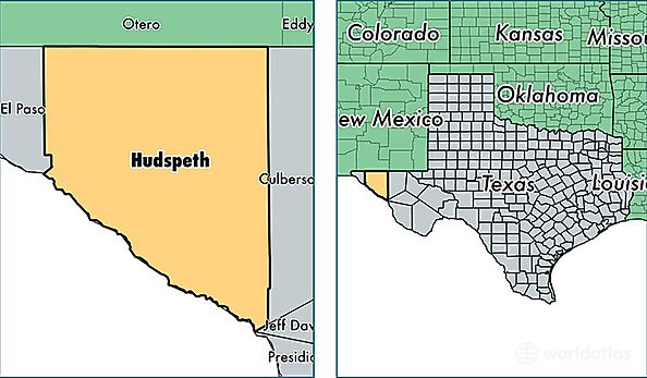 location of Hudspeth county on a map
