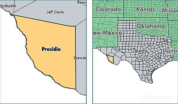 location of Presidio county on a map