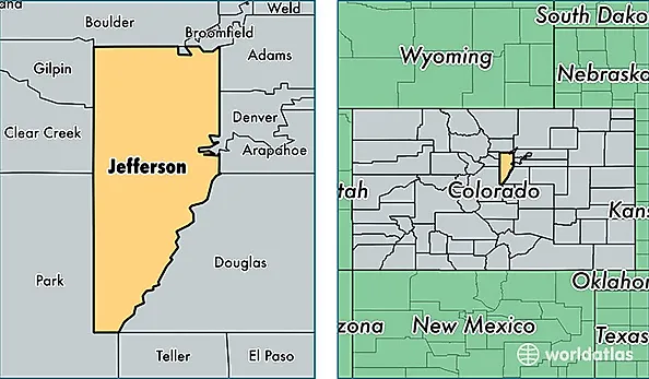 location of Jefferson county on a map