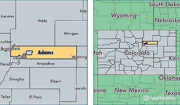 location of Adams county on a map