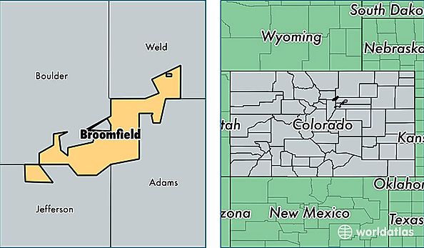 location of Broomfield county on a map