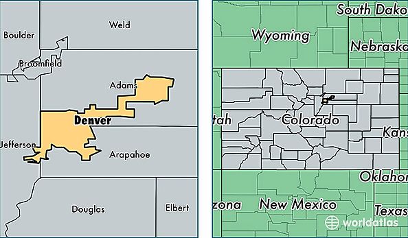 location of Denver county on a map