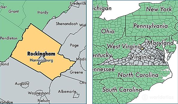 location of Rockingham county on a map