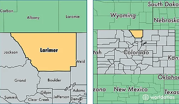 location of Larimer county on a map