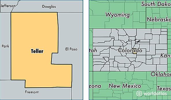location of Teller county on a map