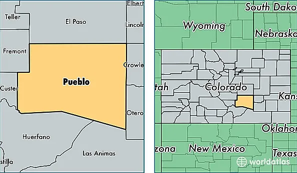 location of Pueblo county on a map