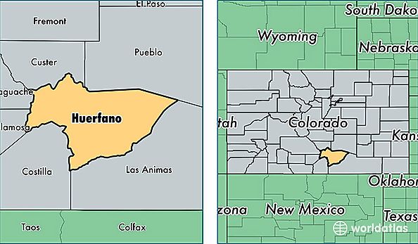 location of Huerfano county on a map