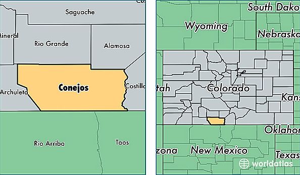 location of Conejos county on a map