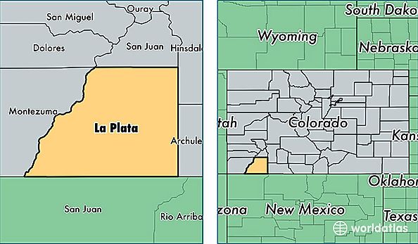location of La Plata county on a map