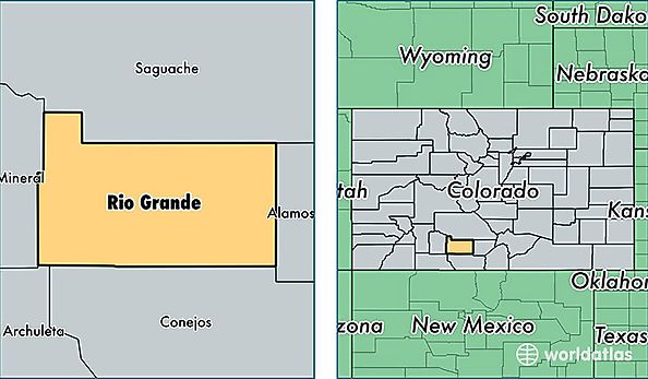location of Rio Grande county on a map
