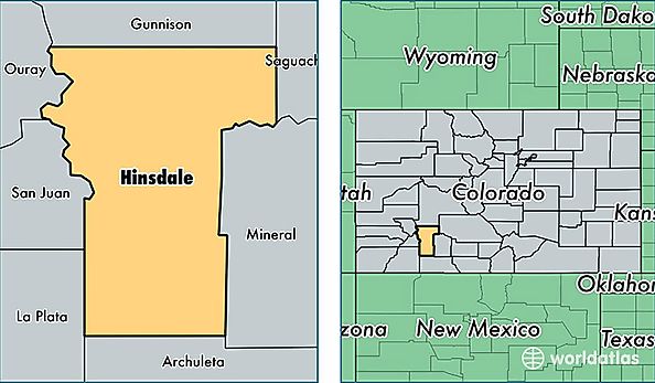 location of Hinsdale county on a map