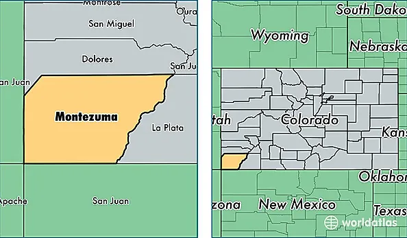 location of Montezuma county on a map