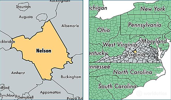 location of Nelson county on a map