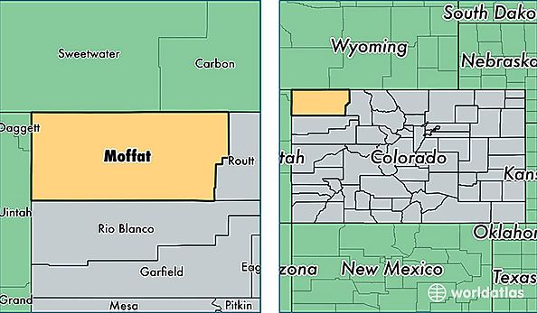 location of Moffat county on a map