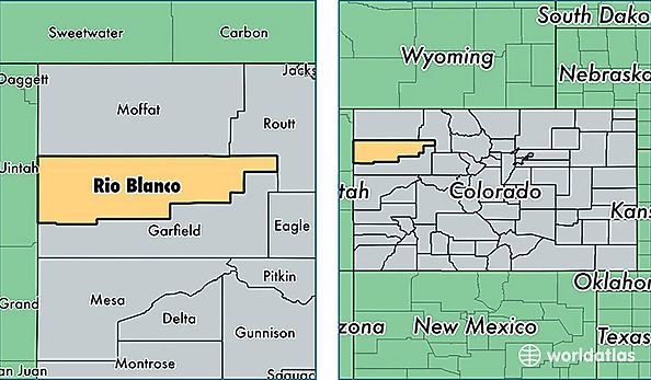 location of Rio Blanco county on a map