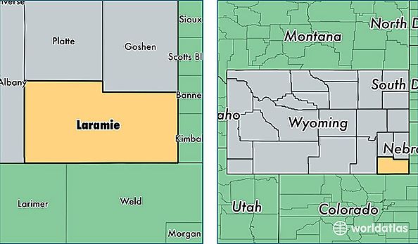 location of Laramie county on a map