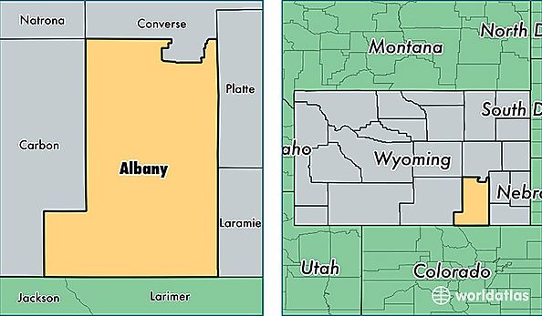 location of Albany county on a map