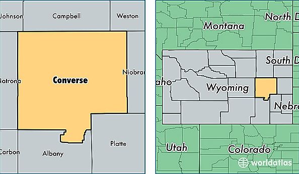 location of Converse county on a map