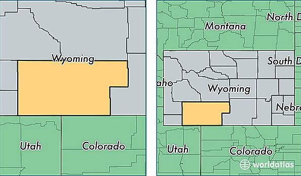 location of Sweetwater county on a map