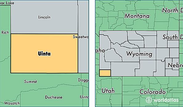 location of Uinta county on a map