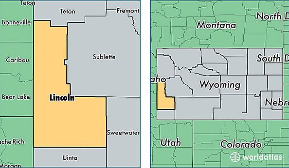 location of Lincoln county on a map