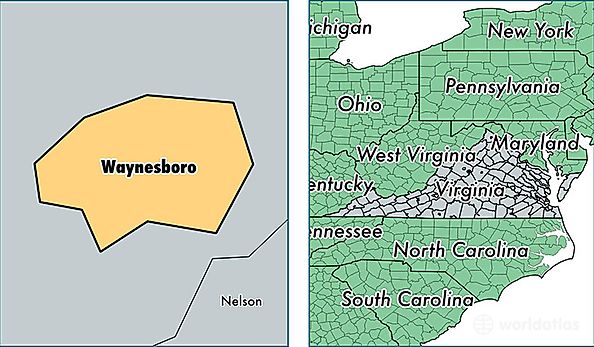 location of Waynesboro City county on a map