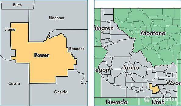 location of Power county on a map