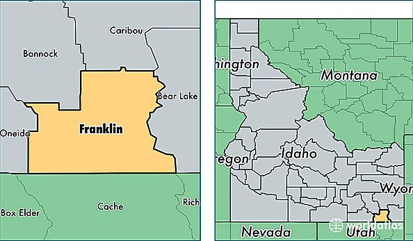 location of Franklin county on a map