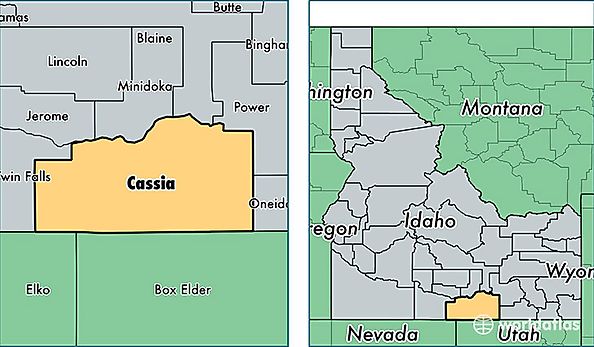 location of Cassia county on a map