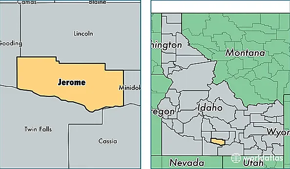 location of Jerome county on a map