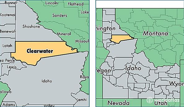 location of Clearwater county on a map