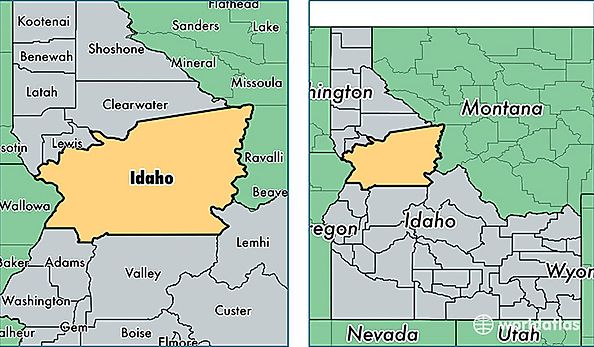 location of Idaho county on a map