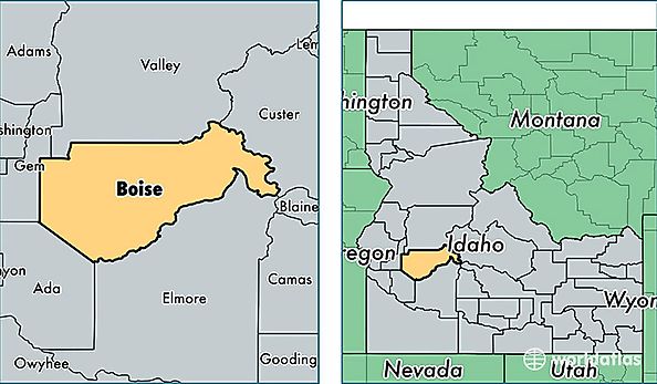 location of Boise county on a map
