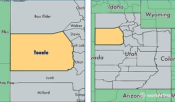 location of Tooele county on a map
