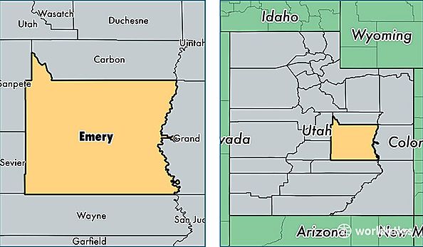 location of Emery county on a map