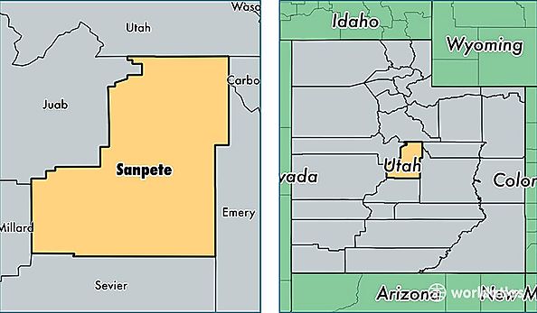 location of Sanpete county on a map