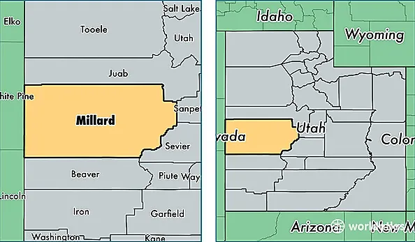 location of Millard county on a map