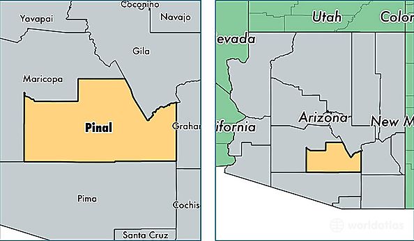 location of Pinal county on a map
