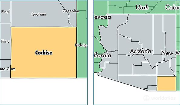 location of Cochise county on a map