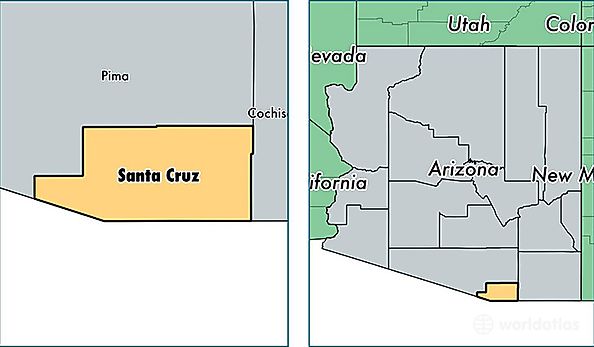 location of Santa Cruz county on a map