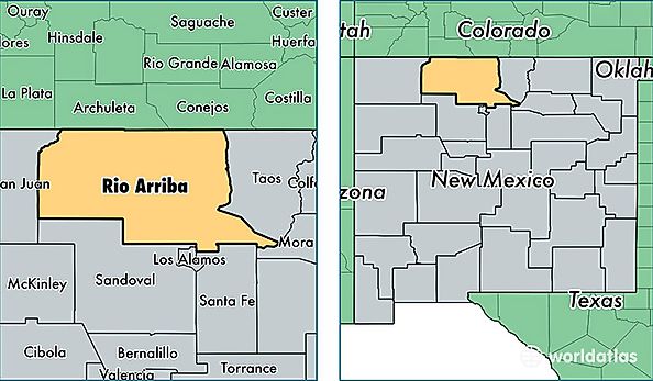 location of Rio Arriba county on a map